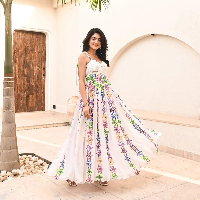 elegant maxi dress-Summer Floral Long Dress