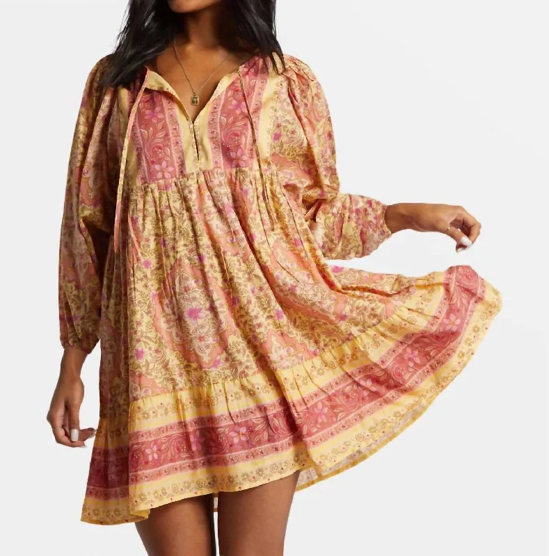 Thermal-lined mini dresses for cold weather-Ambers Mini Dress In Pale Yellow