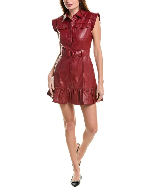 Mini dresses that flatter broad shoulders-FATE Belted Mini Dress