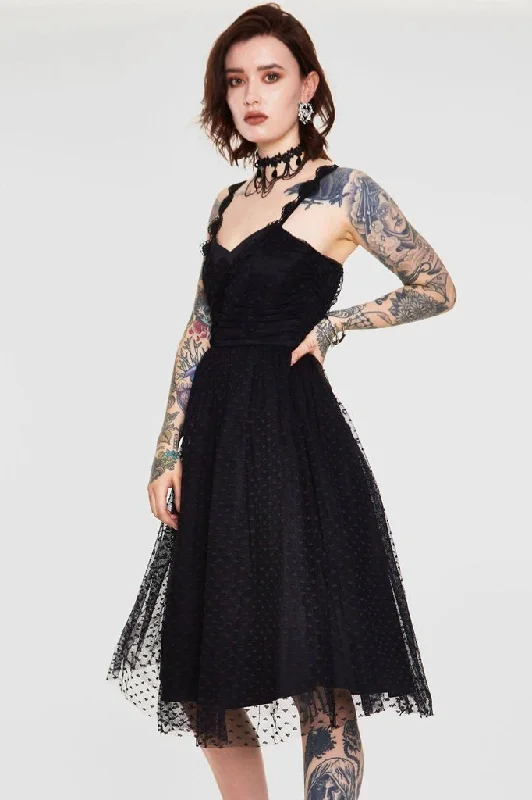 lace overlay maxi dress-Carrie Dark Heart Prom Dress