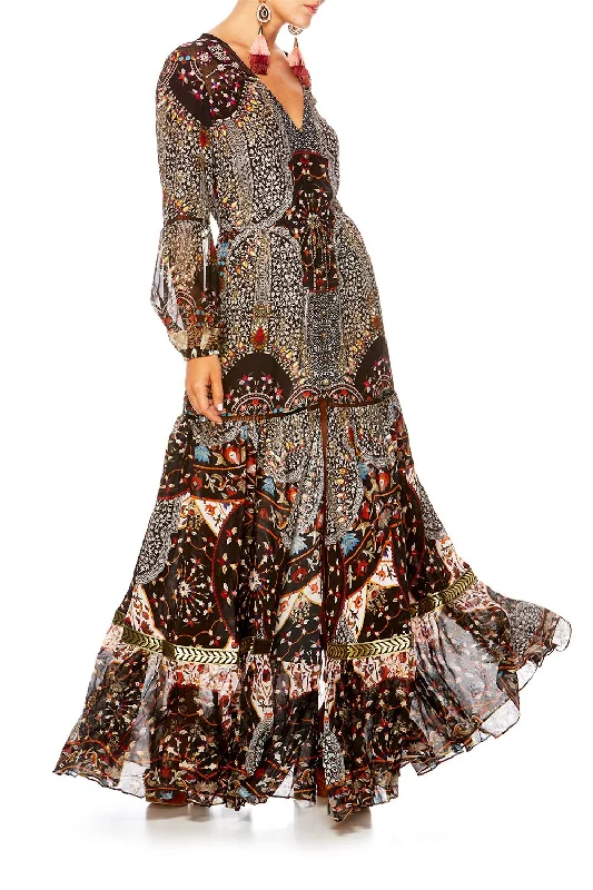 summer floral maxi dress-PEASANT MAXI DRESS CHAMBER OF REFLECTIONS