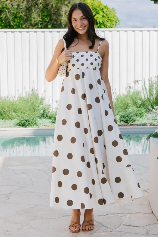 floral print wrap maxi dress-Portafino Maxi Dress Cream/Choc Spot