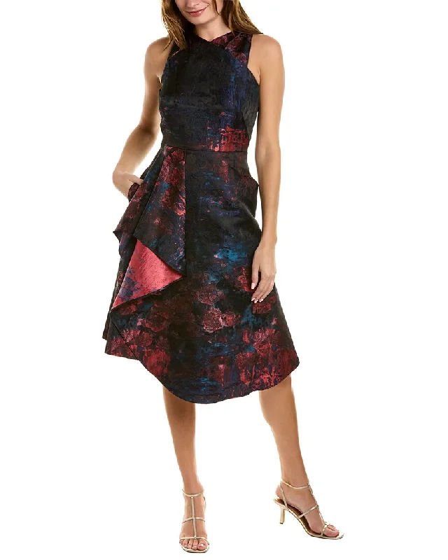 cocktail dress with illusion neckline-Kay Unger Jessie Cocktail Dress