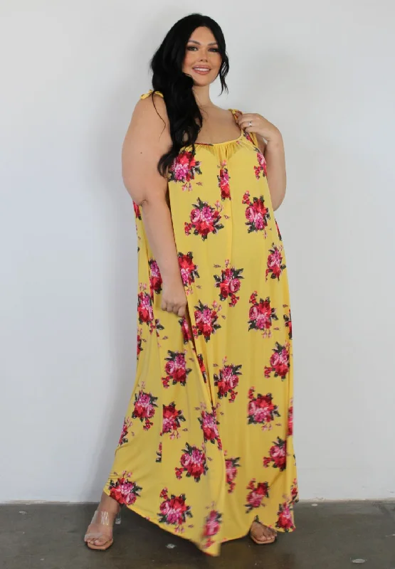 floral print maxi dress-Pretty Cami Maxi Dress