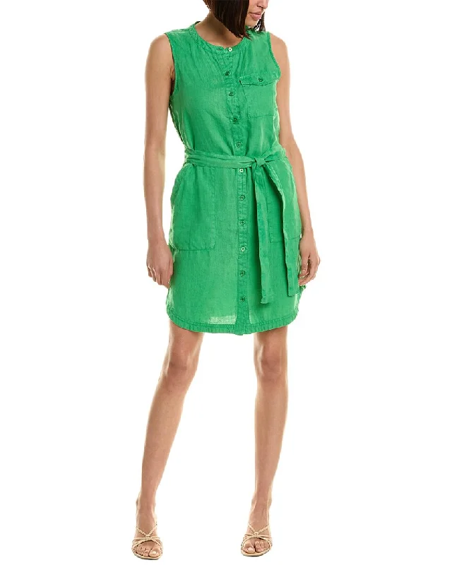 Lightweight chiffon mini dresses for summer-Michael Stars Brady Utility Linen Mini Dress