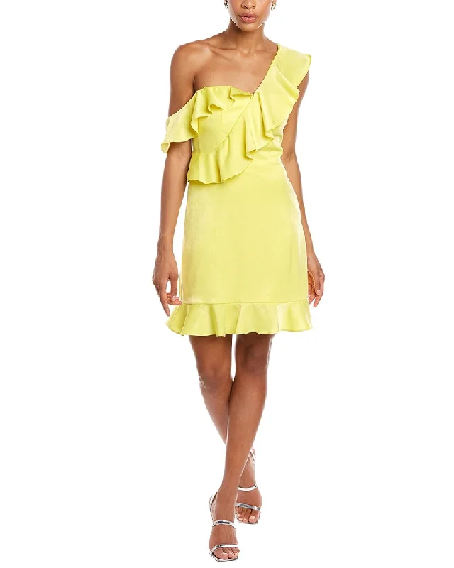 cocktail dress with pearl detail-Aidan Mattox Ruffle Cocktail Dress