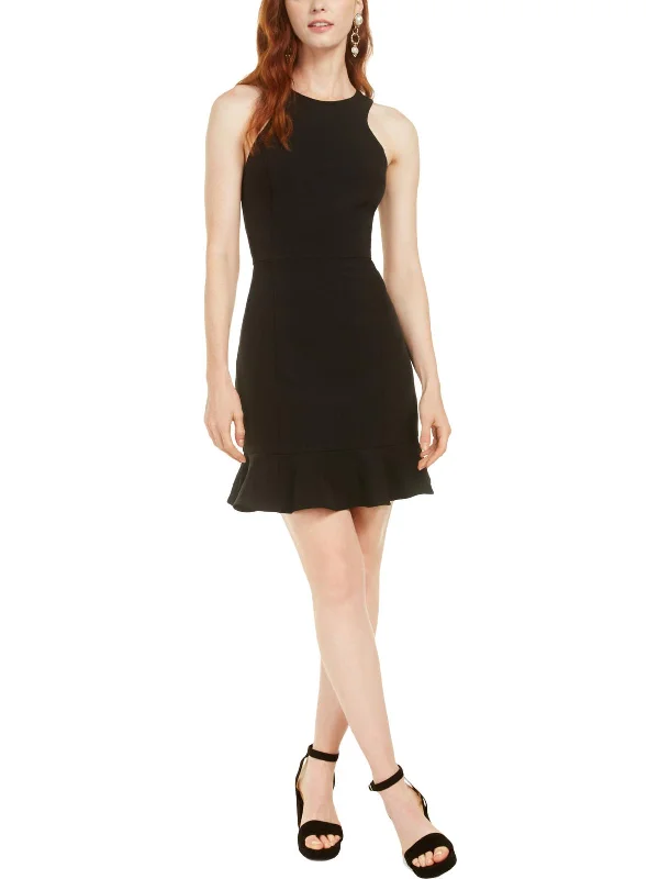 cocktail dress with draped sleeves-Womens Party Short Sheath Dress