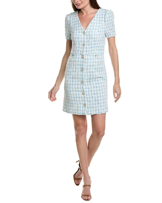 Linen mini dresses for hot weather-Nanette Nanette Lepore Naya Plaid Mini Dress