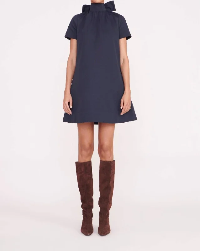 Tall women mini dresses with extended length-Mini Ilana Dress In Navy