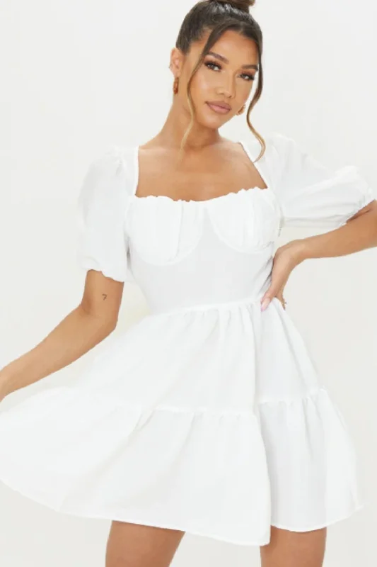 Mini dresses with adjustable straps-Milkmaid White Mini Dress