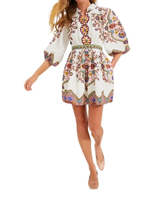 Layered mini dresses with cardigan sets-Leigh Mini Dress In Lagos Print