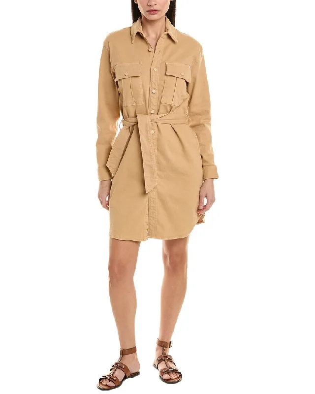 Weekend brunch mini dresses in pastel colors-MOTHER Denim The Cadet Mini Shirt Dress