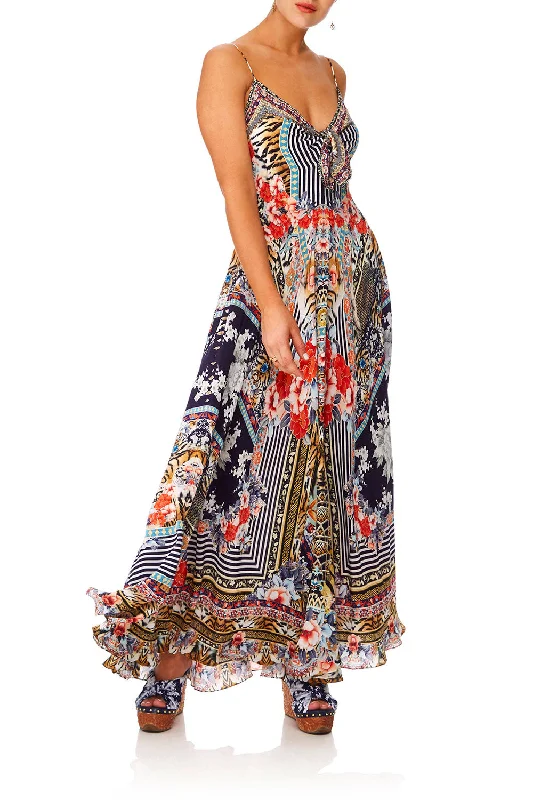 halter neck maxi dress-LONG DRESS WITH TIE FRONT THE LONELY WILD