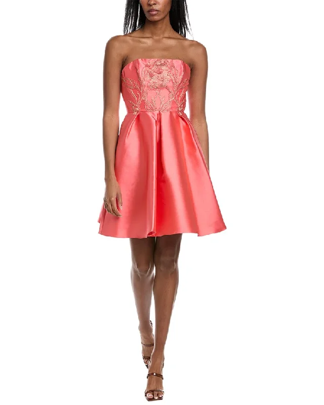 cocktail dress with cap sleeves-Mikael Aghal Strapless Cocktail Dress