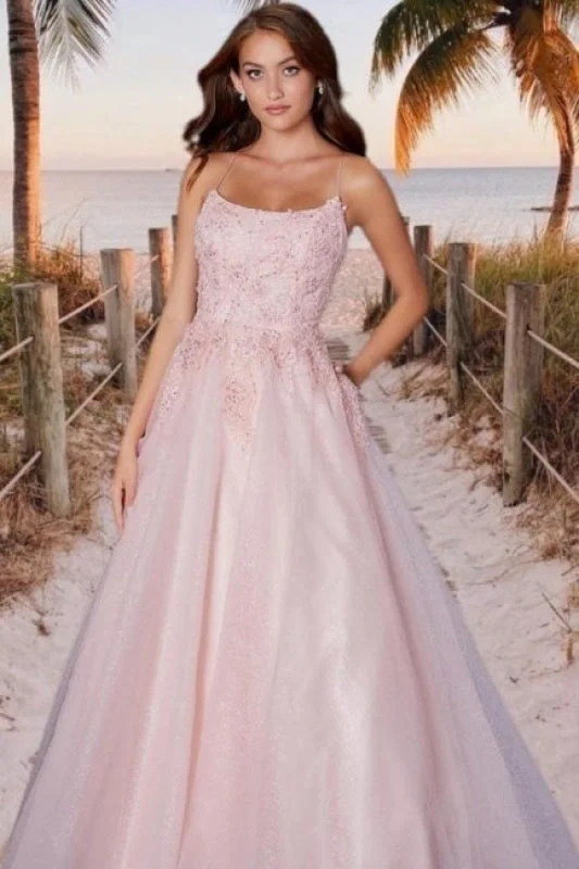 evening dress with train-Beautiful pink Prom dresses with lace Evening Swing Dress