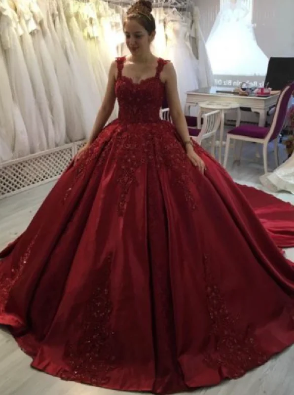 glamorous evening dress-Burgundy Prom Dresses Off the Shoulder Pageant Gown