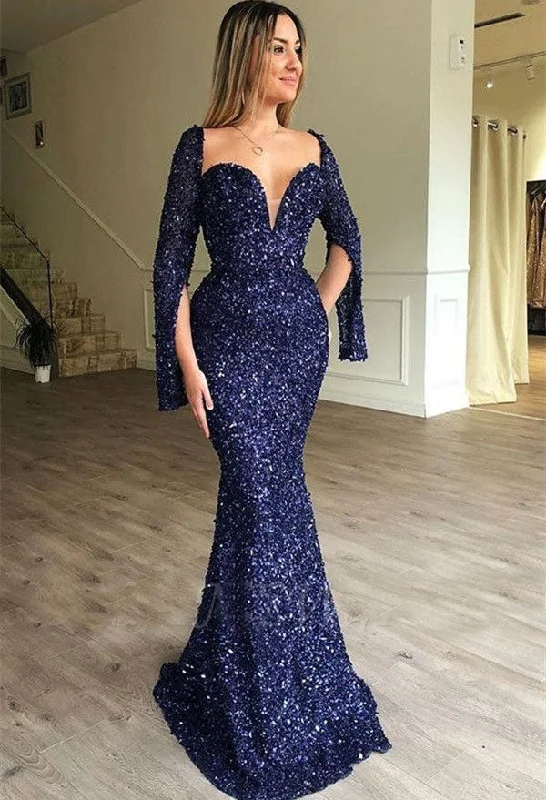 plus size evening dress-Elegant Sheath Long Prom Dresses Evening Gown