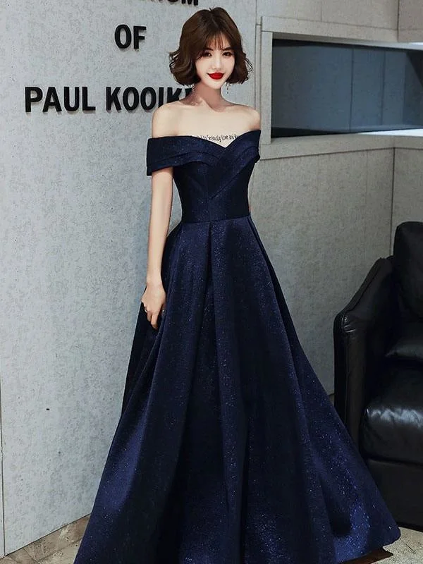 backless evening dress-Evening Dress A-Line Bateau Neck Floor-Length Short Sleeves Lace-Up Pleated Satin Fabric Prom Dress