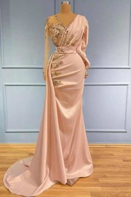 evening dress with fringe-Evening Dresses With Sleeves shinny Prom dresses