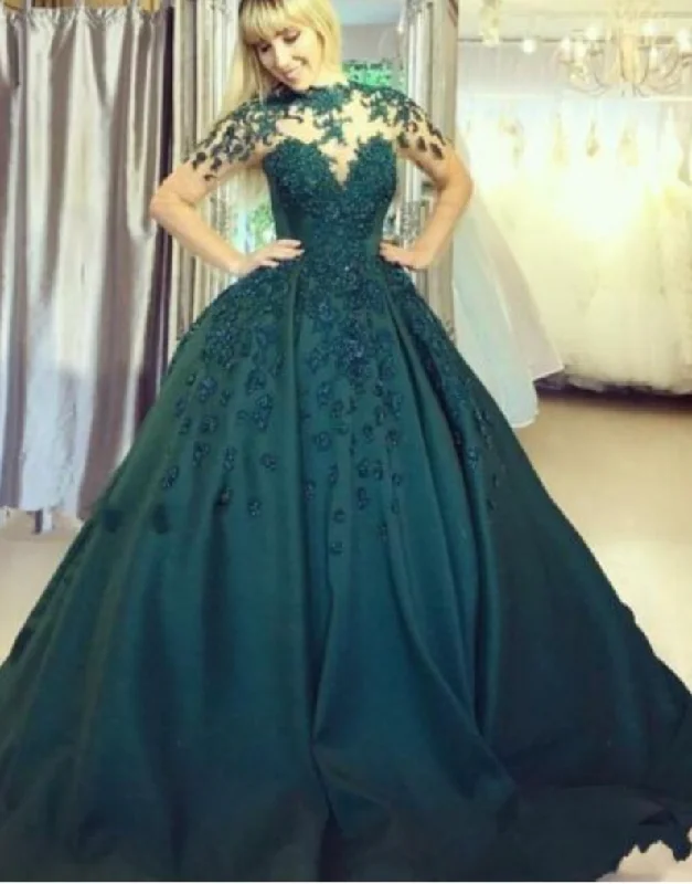 elegant black evening gown-Green Prom Dresses Pageant Dresses Birthday Gown