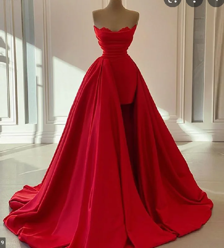 evening dress with jacket-Red Prom Dresses for Women