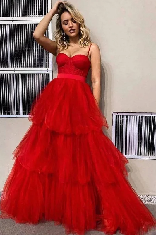 formal evening dress-Spaghetti Straps Prom Dresses Birthday Gown